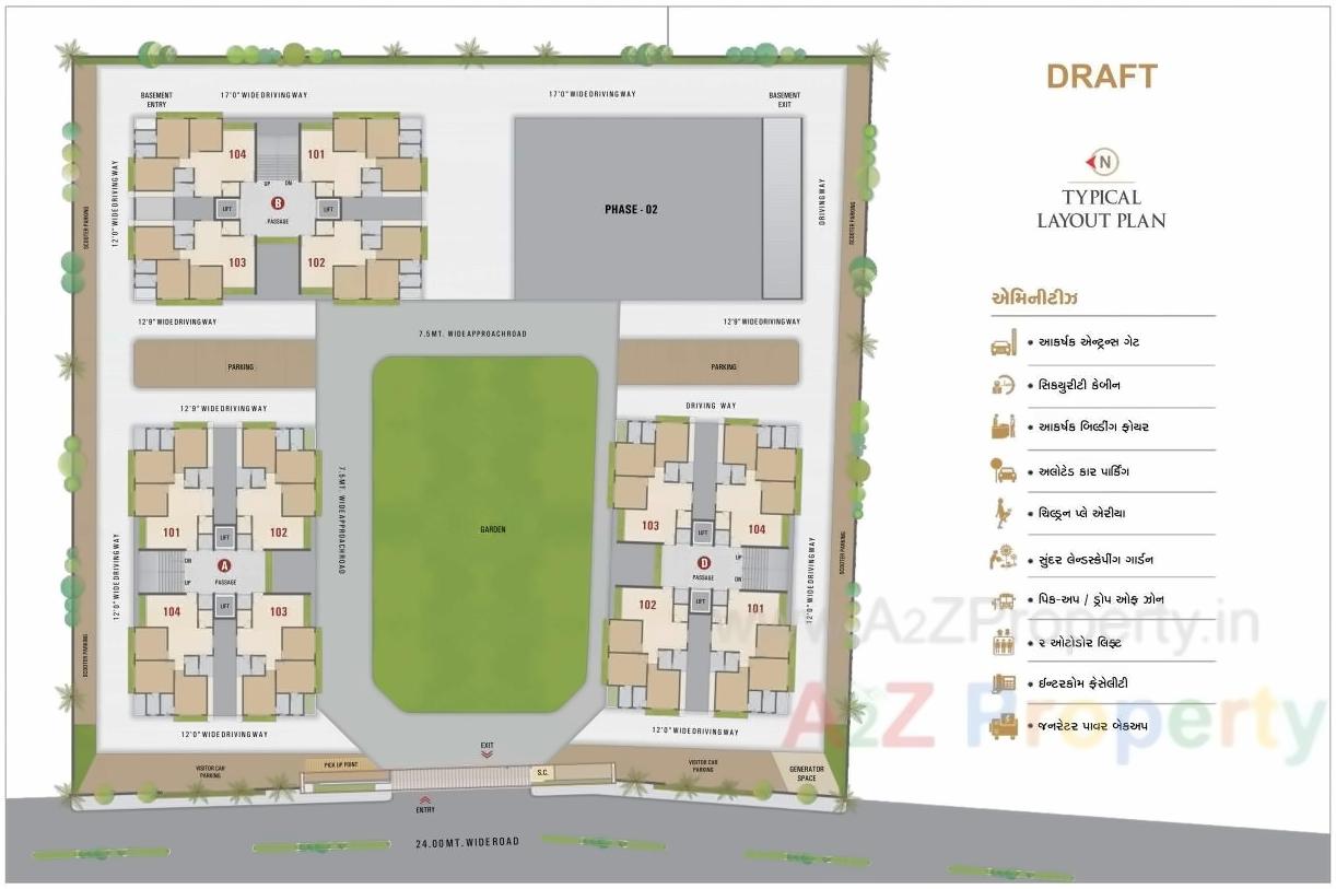 Layout of real estate project Govindji Residency located at Sarthana, Surat, Gujarat