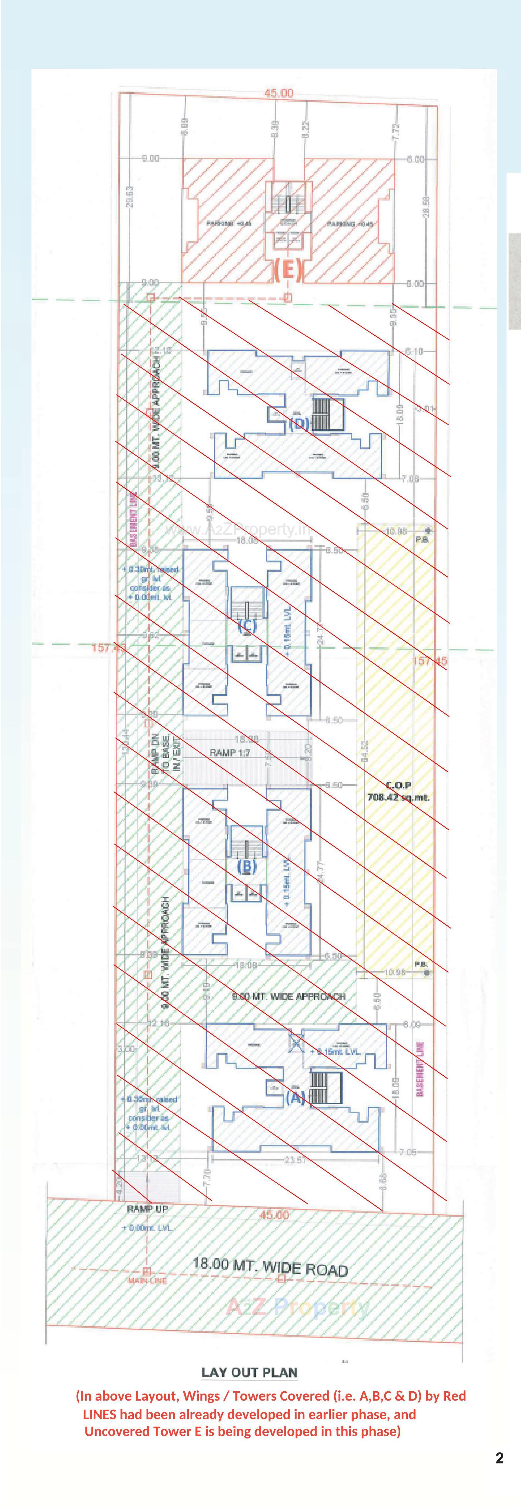 Layout of real estate project Green Leaf located at Vesu, Surat, Gujarat