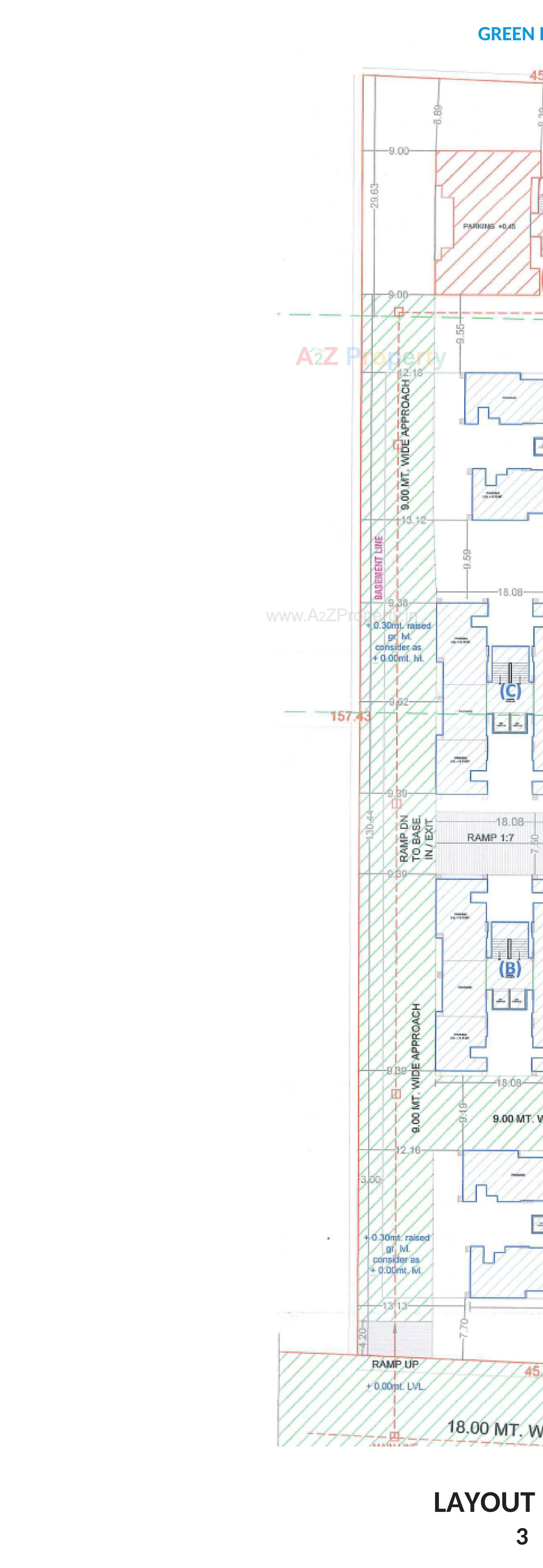 Layout of real estate project Green Leaf located at Vesu, Surat, Gujarat