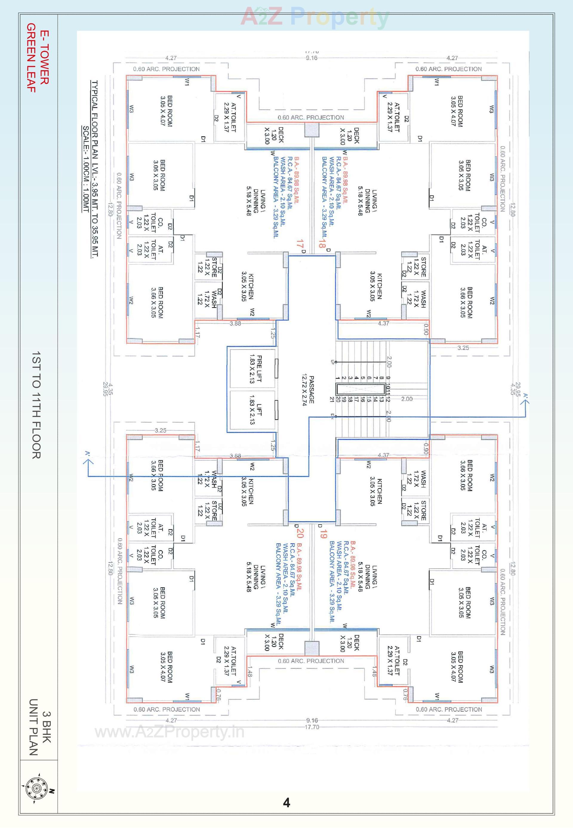 Layout of real estate project Green Leaf located at Vesu, Surat, Gujarat