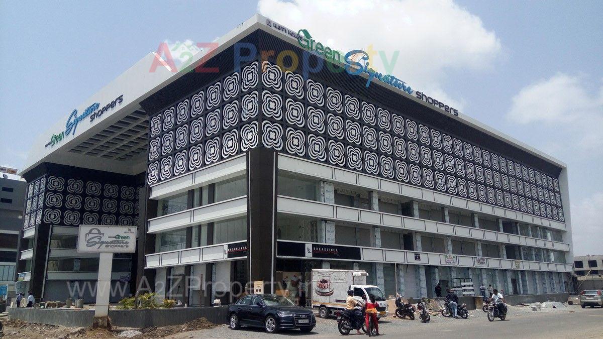 3D Elevation of real estate project Green Signature Shoppers located at Surat, Surat, Gujarat