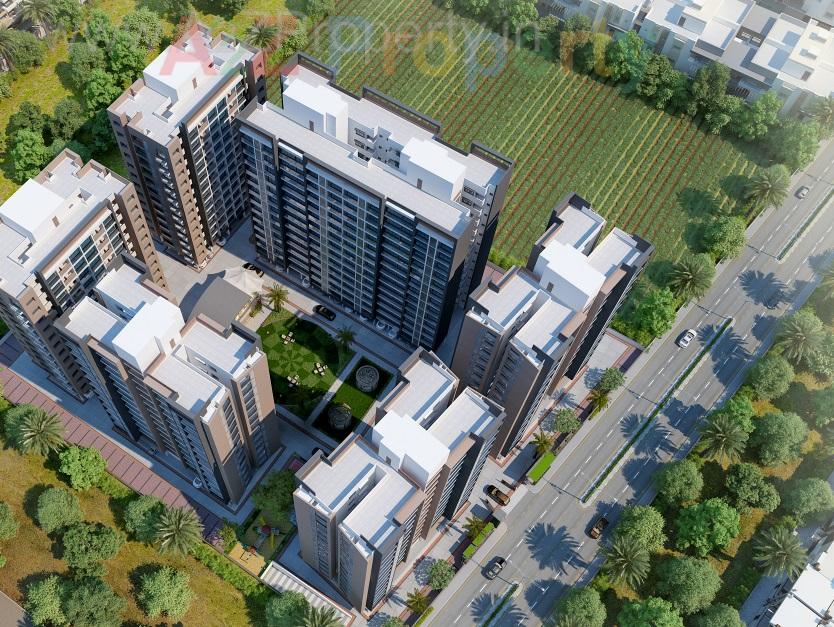 3D Elevation of real estate project Green Tulip located at Vanakla, Surat, Gujarat