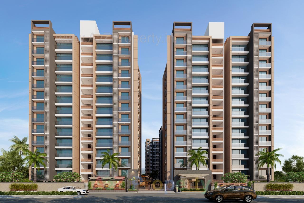 3D Elevation of real estate project Green Tulip located at Vanakla, Surat, Gujarat