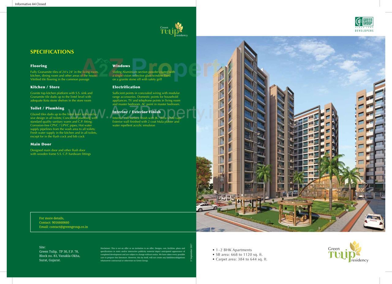 3D Elevation of real estate project Green Tulip located at Vanakla, Surat, Gujarat