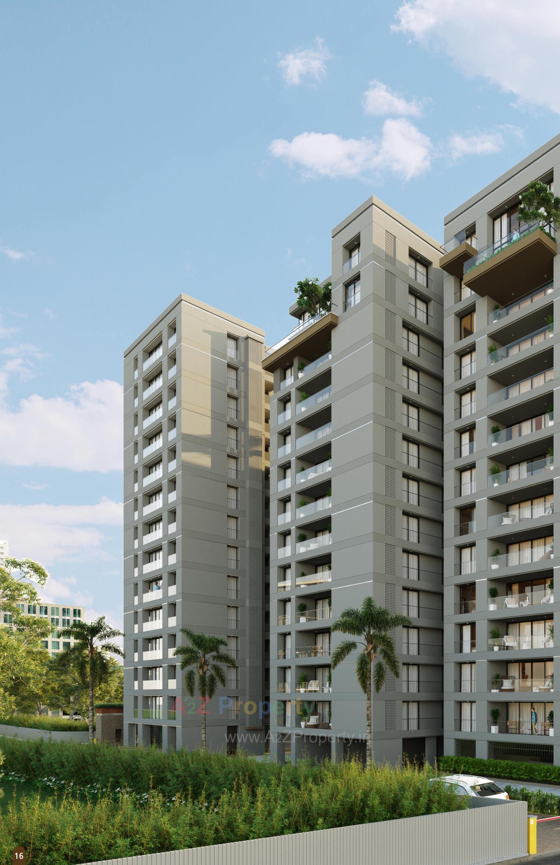 3D Elevation of real estate project Greenopolis located at Vesu, Surat, Gujarat