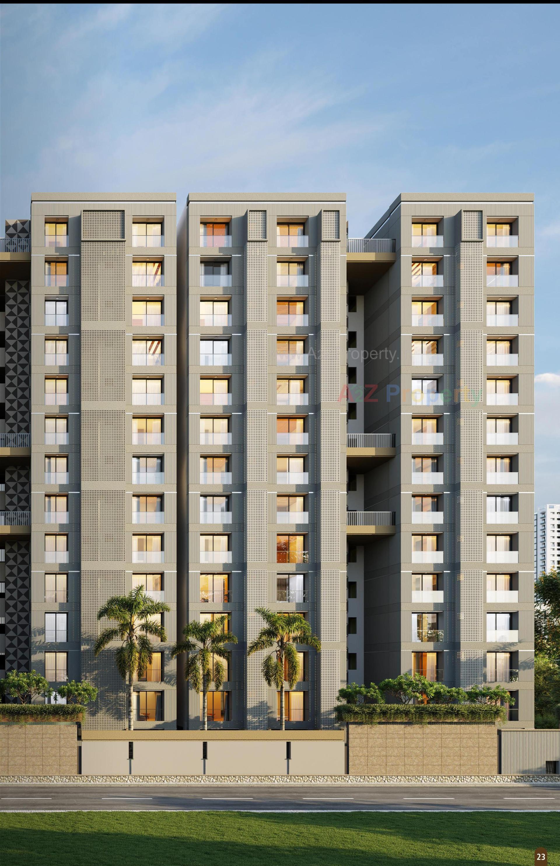 3D Elevation of real estate project Greenopolis located at Vesu, Surat, Gujarat