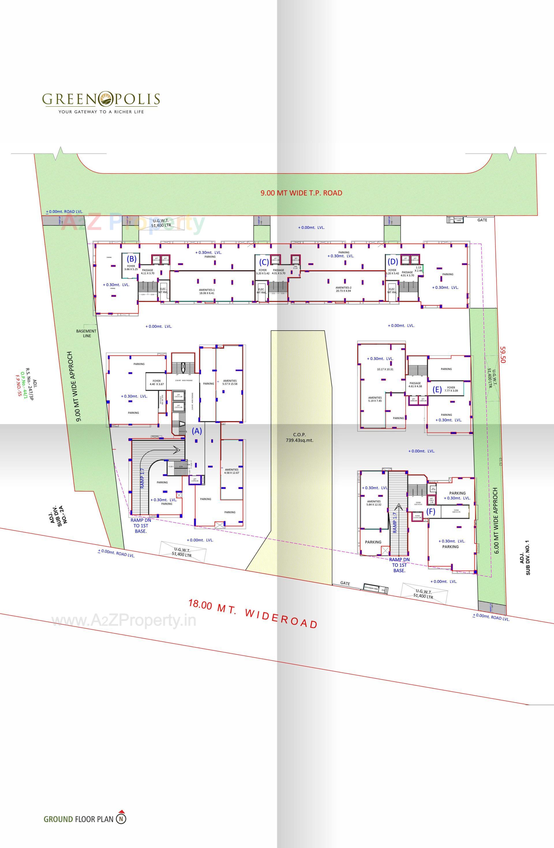 Layout of real estate project Greenopolis located at Vesu, Surat, Gujarat