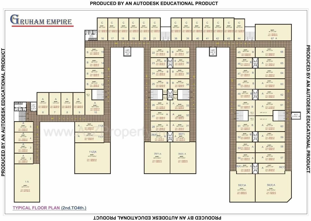 Layout of real estate project Gruham Empire located at Kosad, Surat, Gujarat