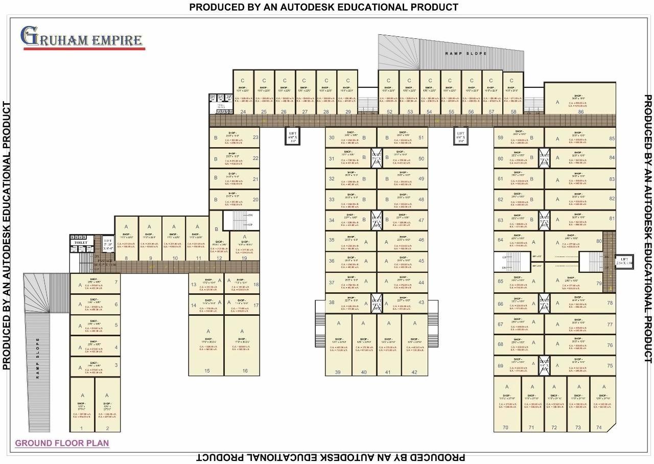 Layout of real estate project Gruham Empire located at Kosad, Surat, Gujarat
