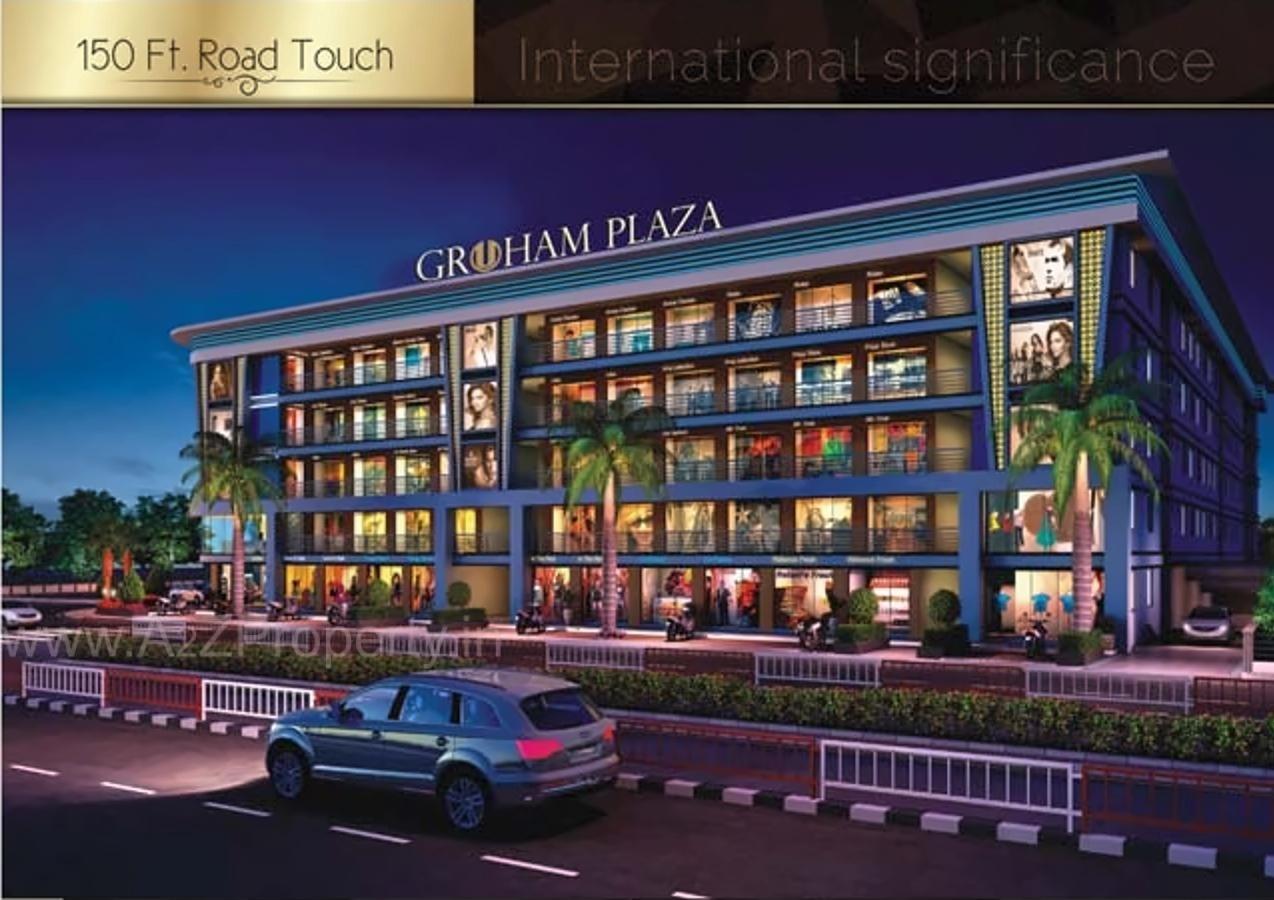 3D Elevation of real estate project Gruham Plaza located at Kosad, Surat, Gujarat