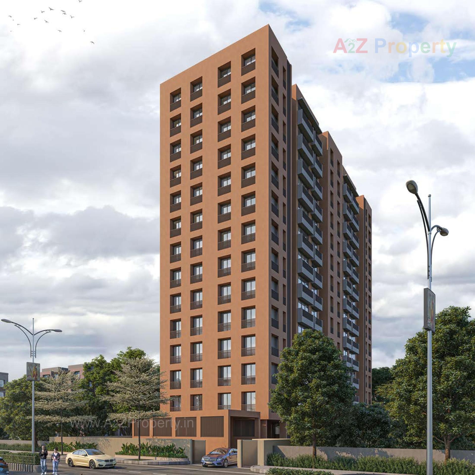 3D Elevation of real estate project Hafsa Tower located at Rander, Surat, Gujarat