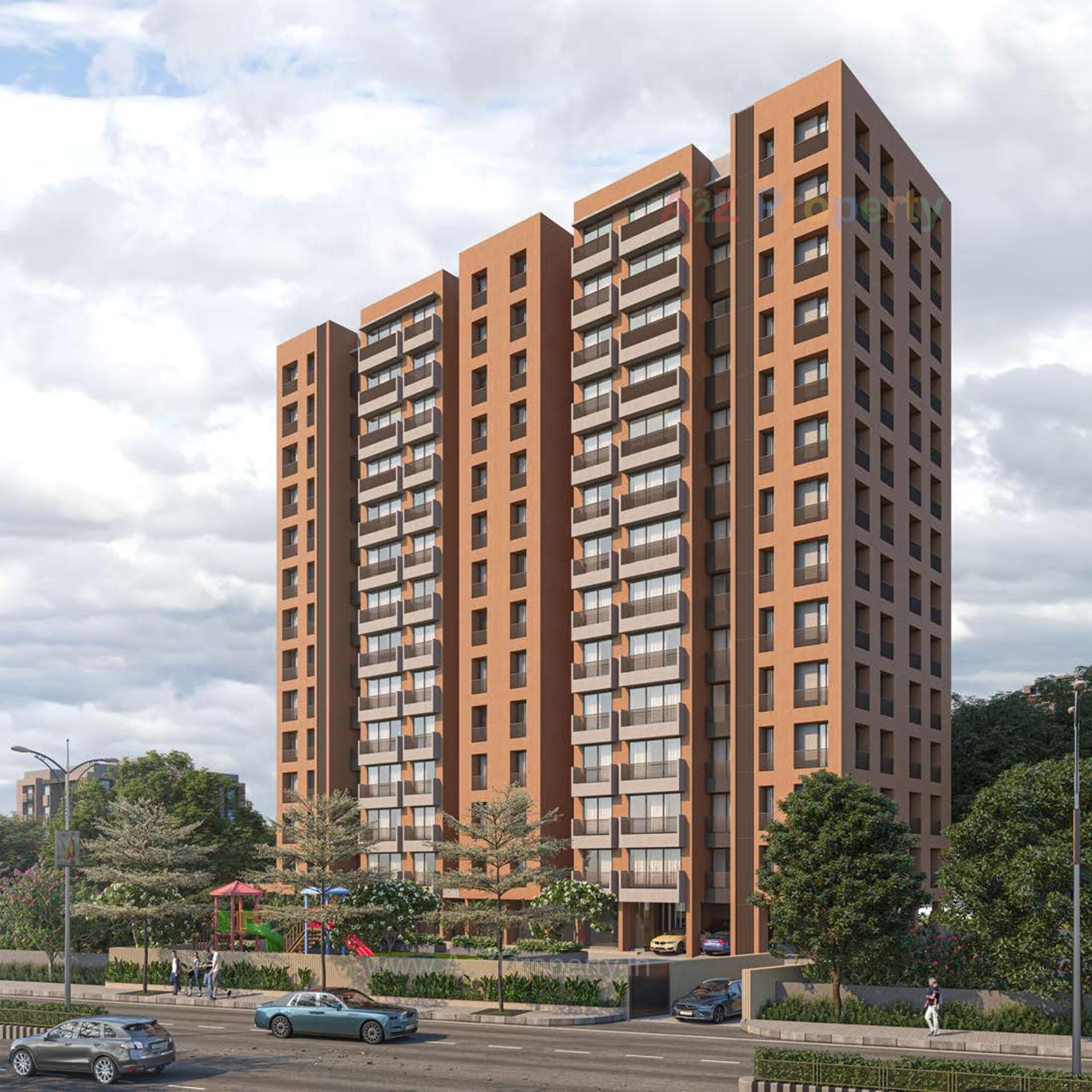 3D Elevation of real estate project Hafsa Tower located at Rander, Surat, Gujarat