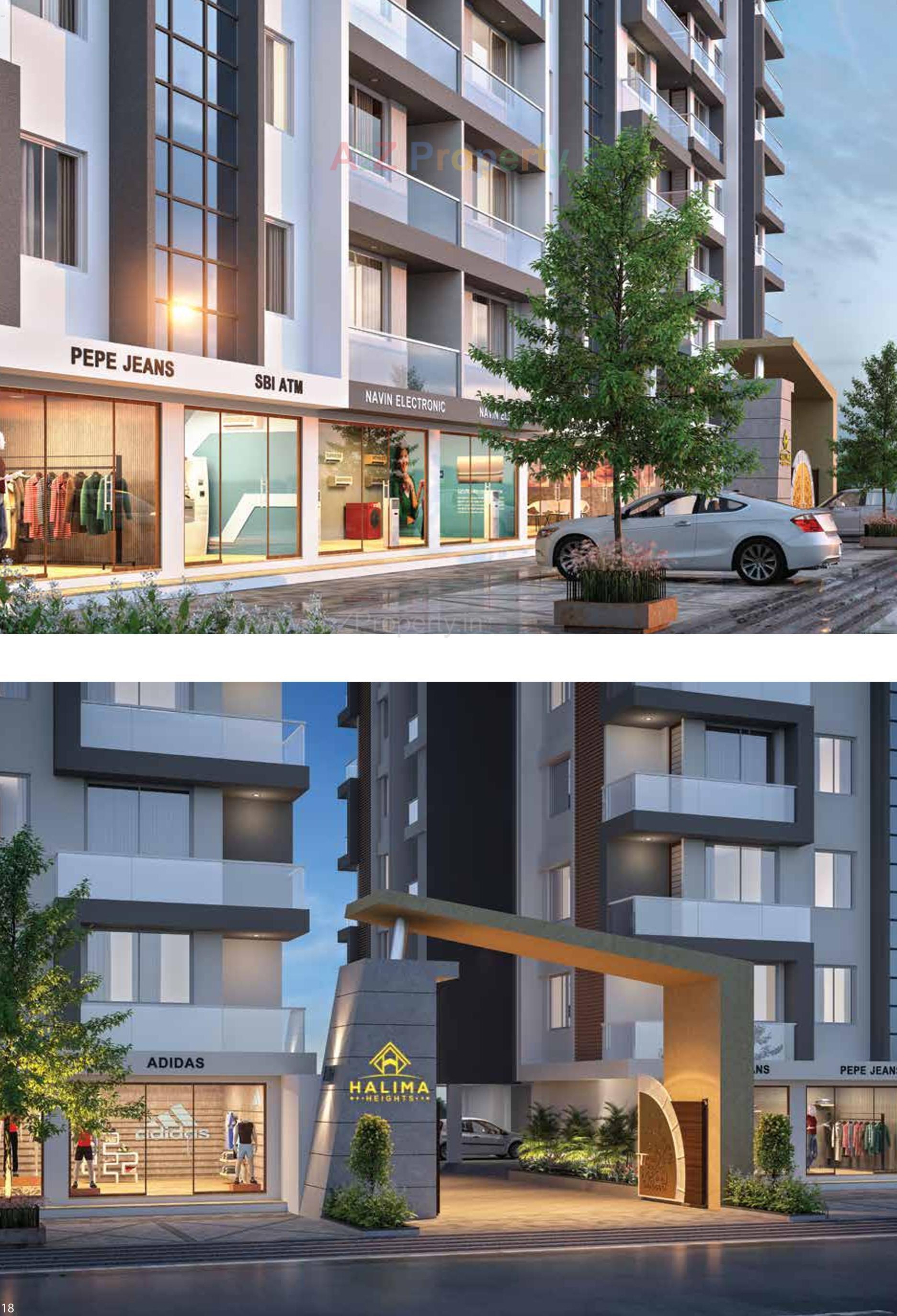 3D Elevation of real estate project Halima Heights located at Bhabheni, Surat, Gujarat