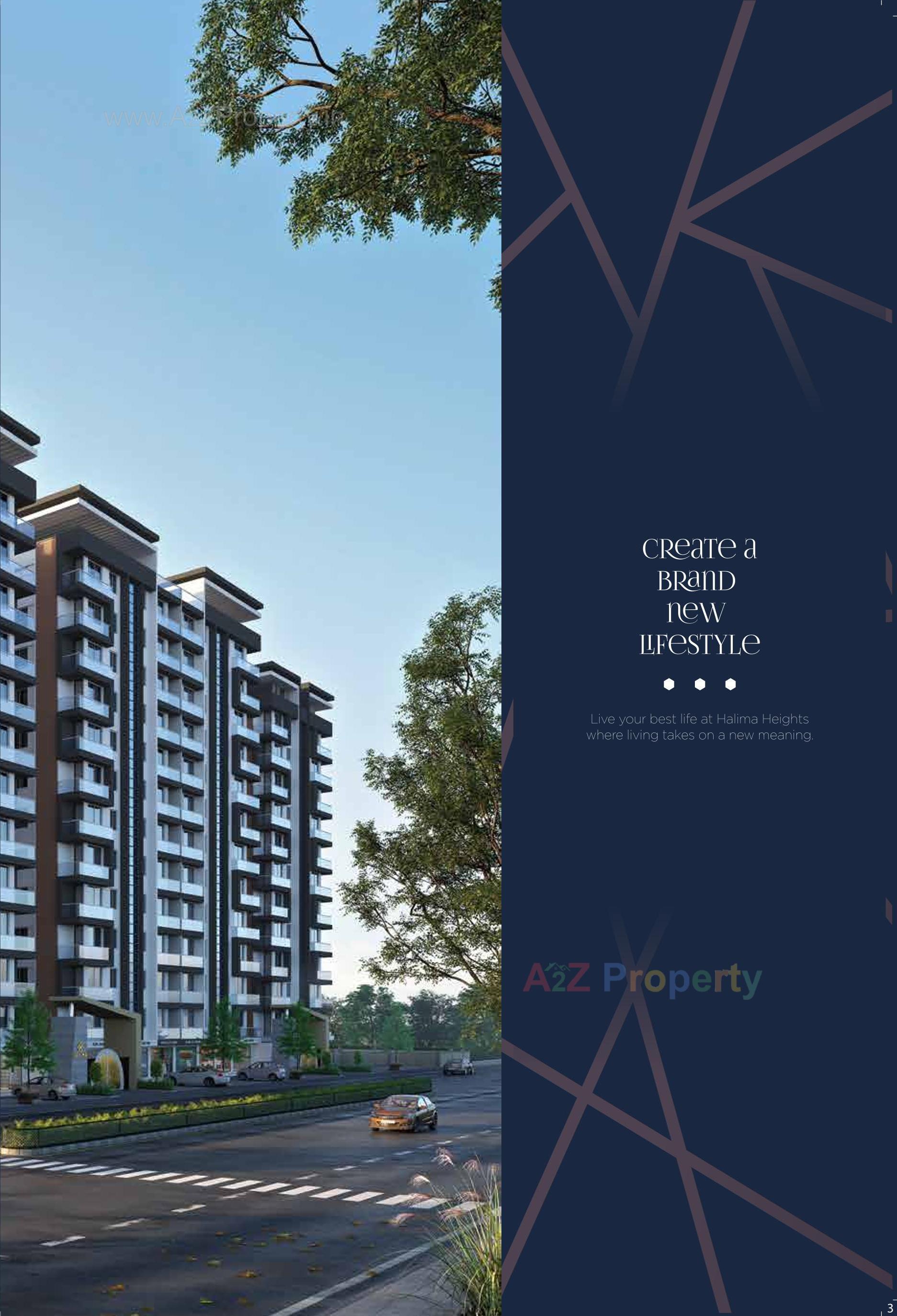 3D Elevation of real estate project Halima Heights located at Bhabheni, Surat, Gujarat