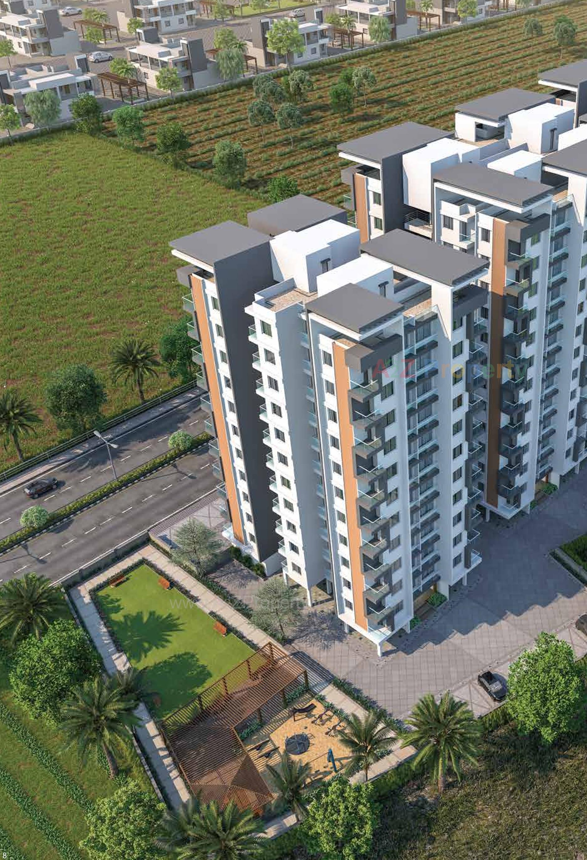 3D Elevation of real estate project Halima Heights located at Bhabheni, Surat, Gujarat