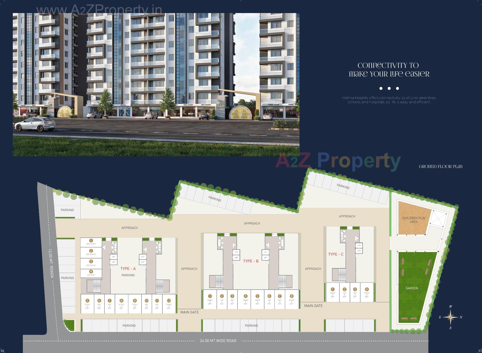 Layout of real estate project Halima Heights located at Bhabheni, Surat, Gujarat