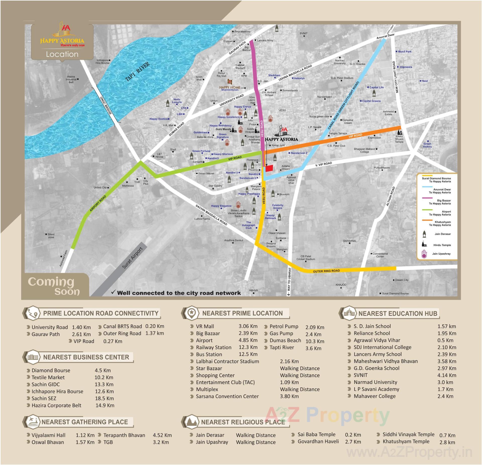  of real estate project Happy Astoria located at Vesu, Surat, Gujarat