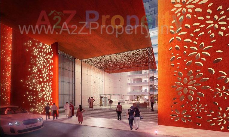 3D Elevation of real estate project Happy Benchmark Textile Hub located at Dumbhal, Surat, Gujarat