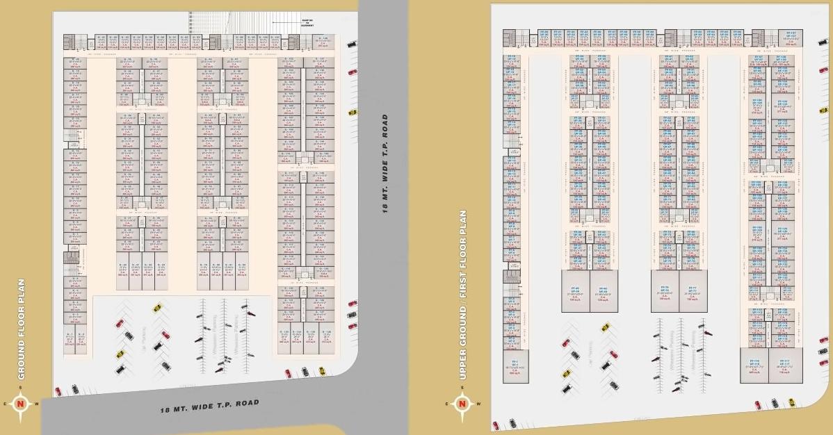 Layout of real estate project Happy Goldmines Shoppers located at Surat, Surat, Gujarat