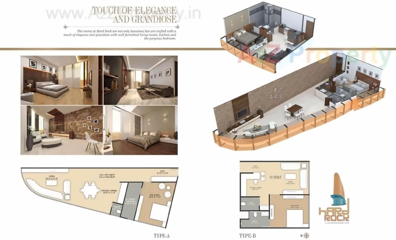 Layout of real estate project Hard Rock located at Vesu, Surat, Gujarat