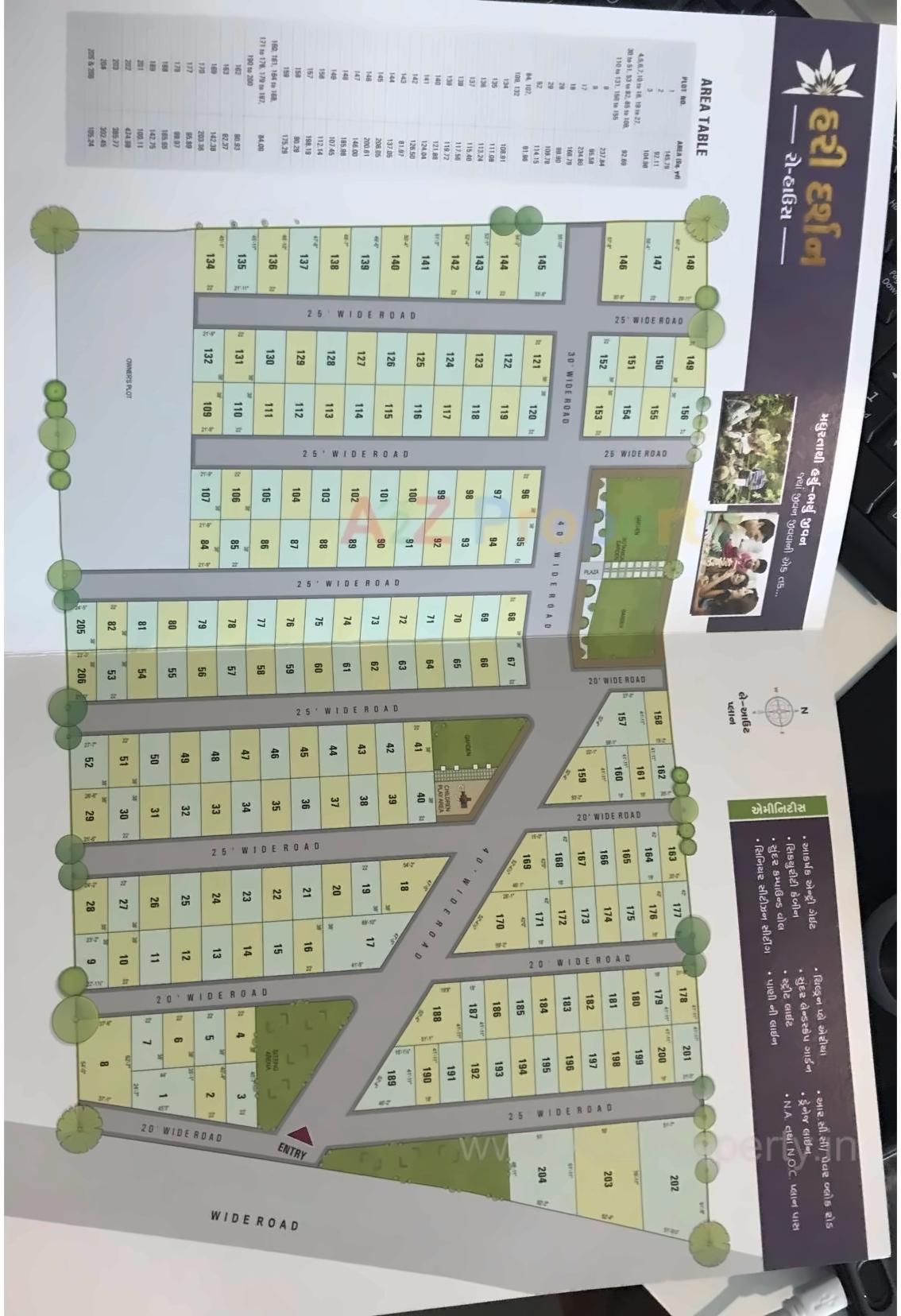 Layout of real estate project Hari Darshan Row House located at Karmala, Surat, Gujarat