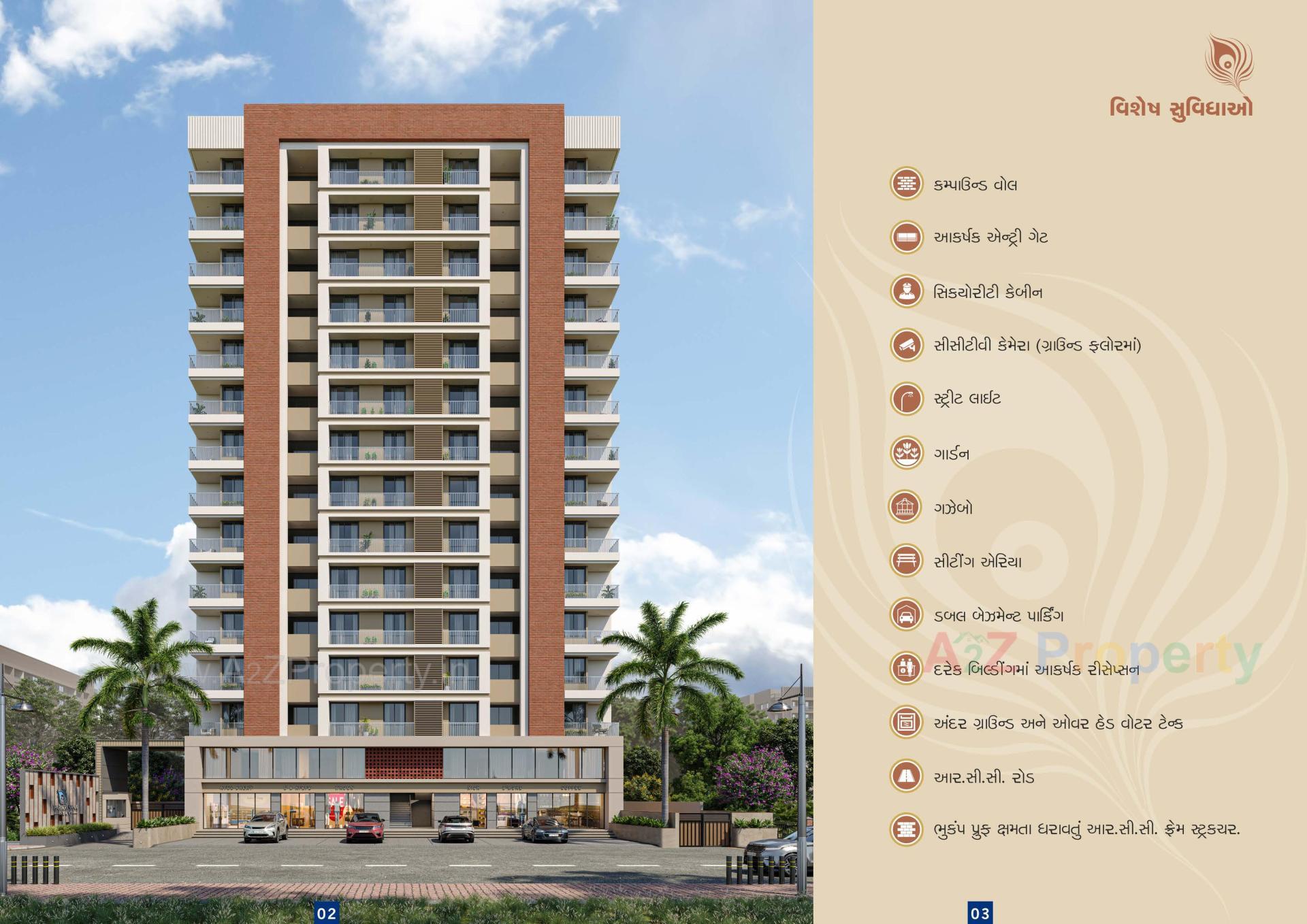 3D Elevation of real estate project Harikrushna Sky located at Mota Varachha, , Surat, Gujarat