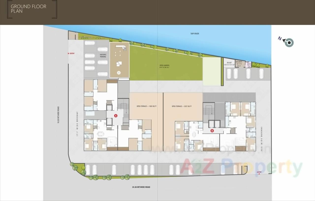 Layout of real estate project Hayaa Fine Living located at Rander, Surat, Gujarat