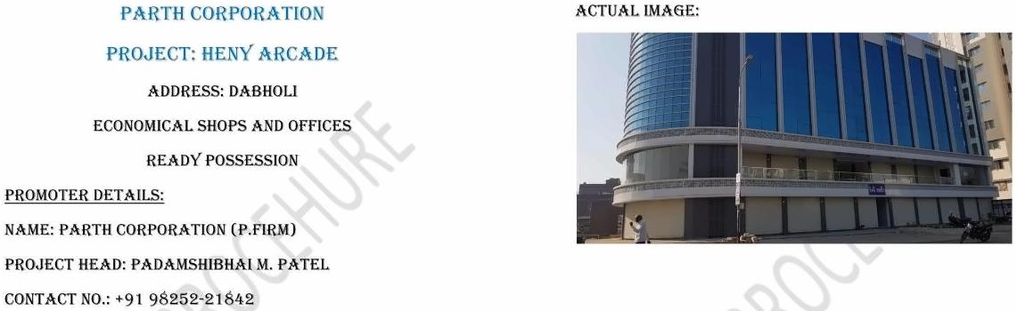  of real estate project Heny Arcade located at Dabholi, Surat, Gujarat