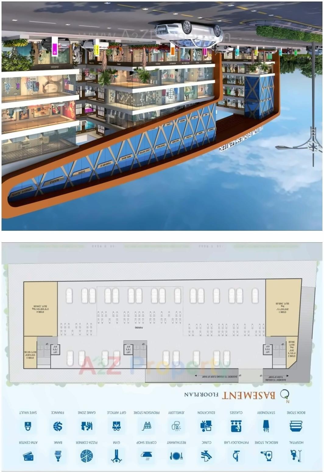 Layout of real estate project Hilton Business Center located at Variav, Surat, Gujarat