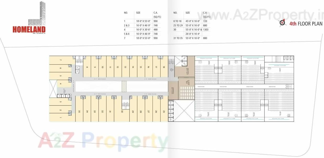 Layout of real estate project Home Land City located at Vesu, Surat, Gujarat