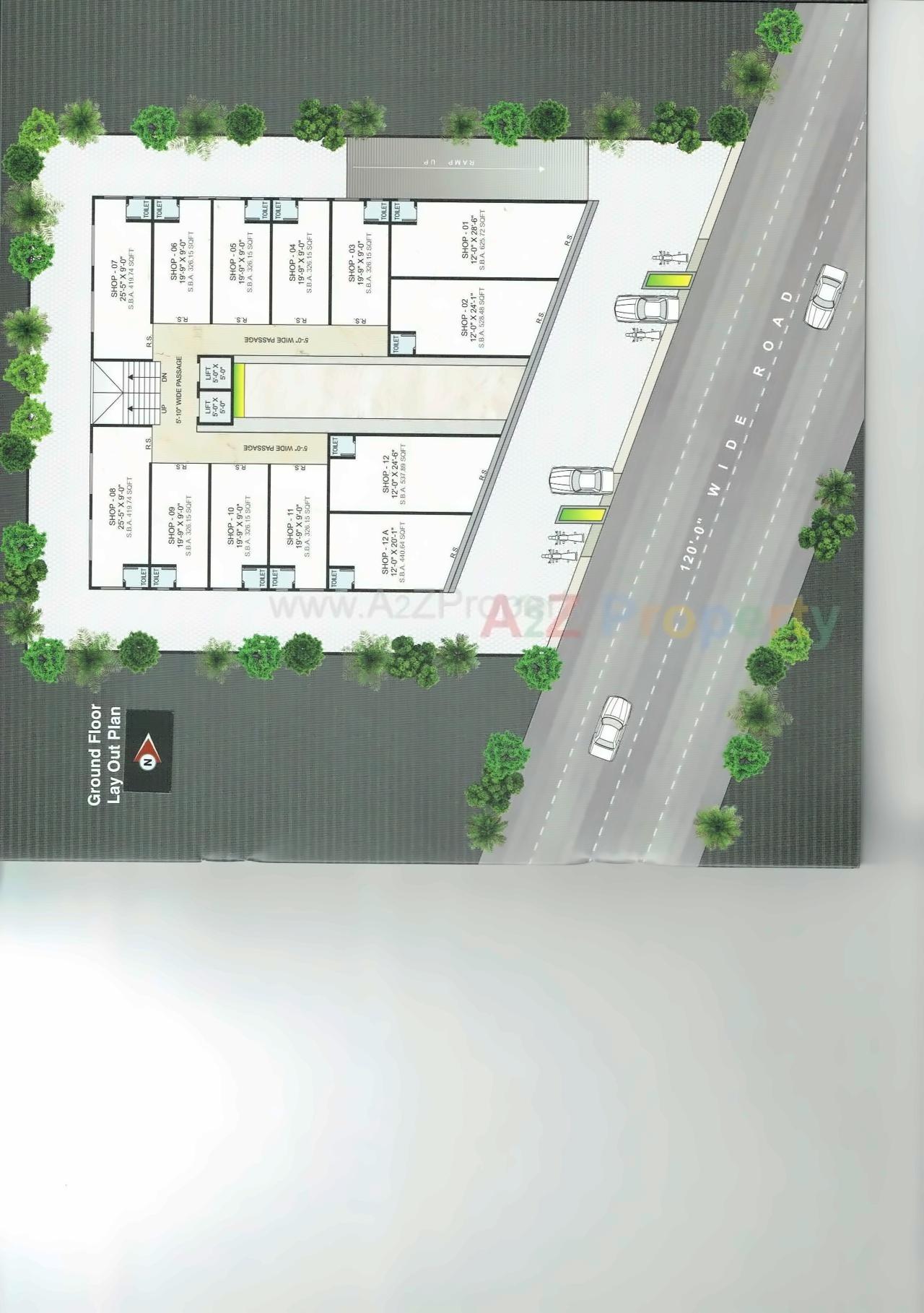 Layout of real estate project Infinity Biz Hub located at Bhimrad, Surat, Gujarat