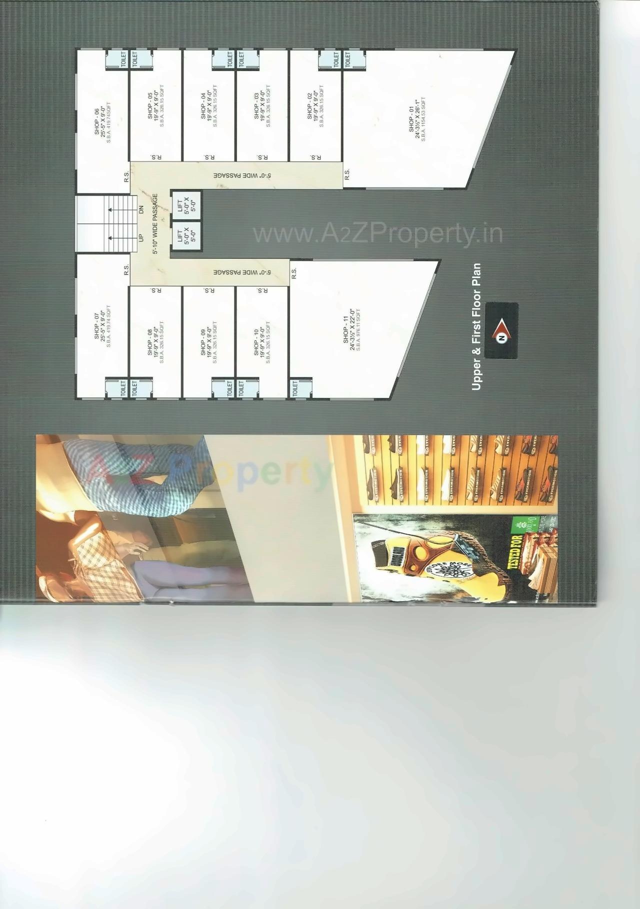 Layout of real estate project Infinity Biz Hub located at Bhimrad, Surat, Gujarat