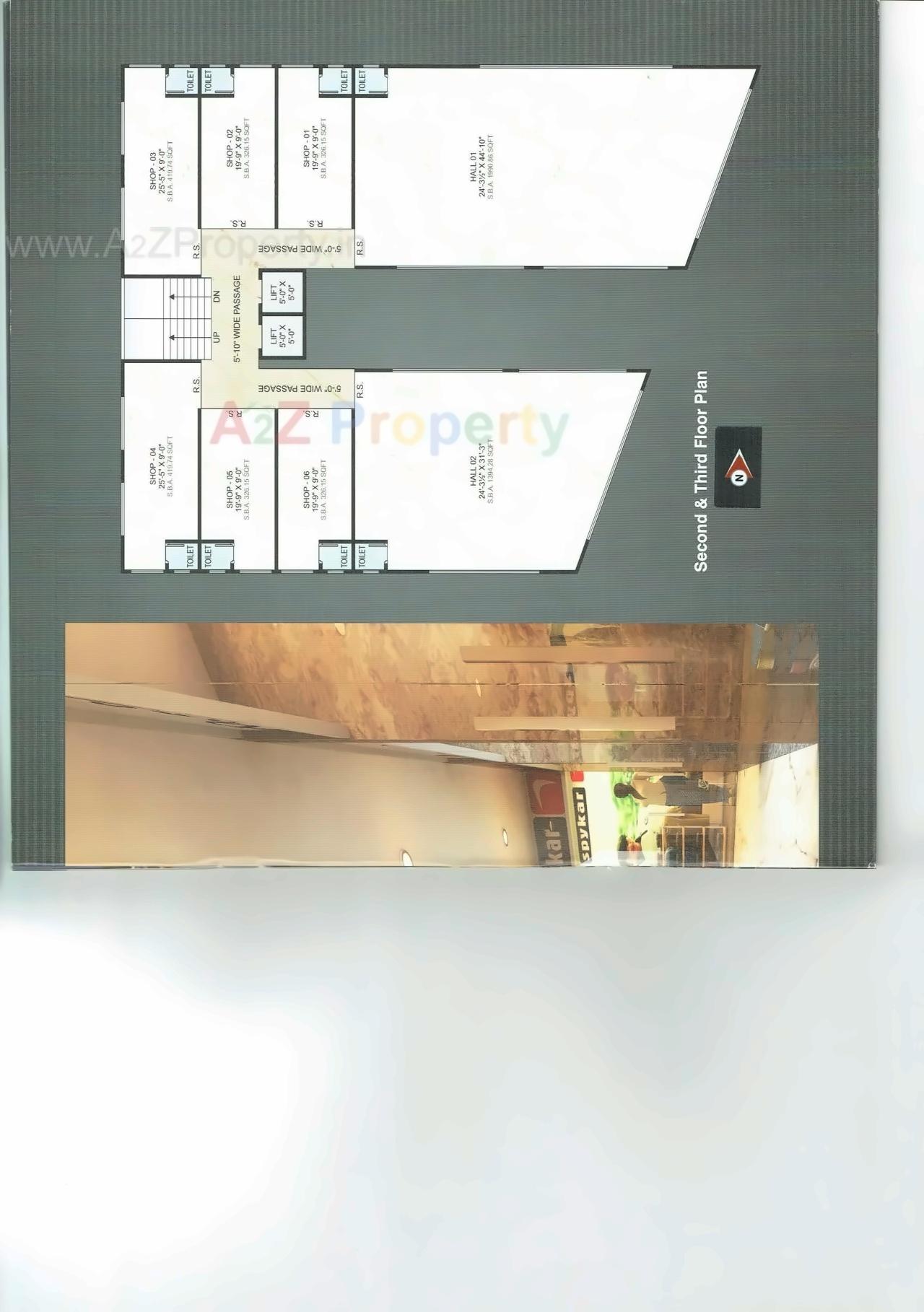 Layout of real estate project Infinity Biz Hub located at Bhimrad, Surat, Gujarat