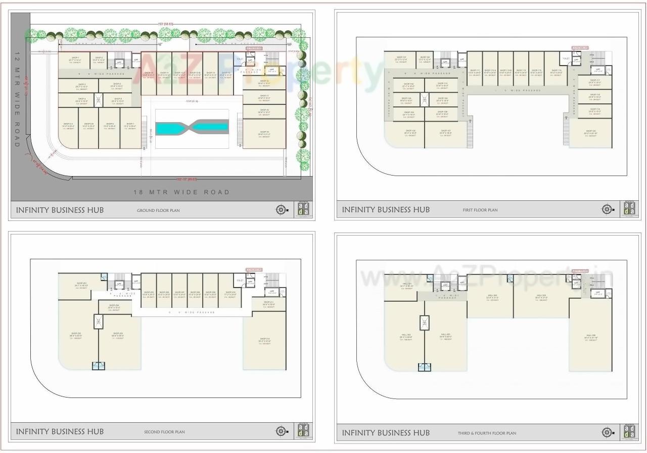 Layout of real estate project Infinity Business Hub located at Palanpur, Surat, Gujarat