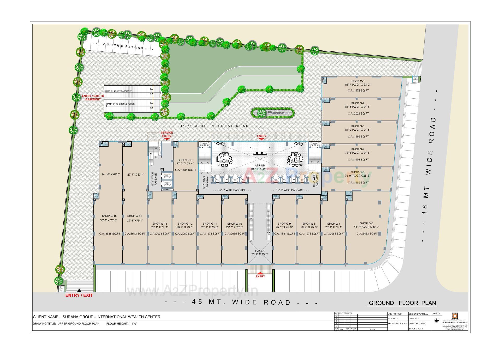 Layout of real estate project International Wealth Center located at Vesu, Surat, Gujarat