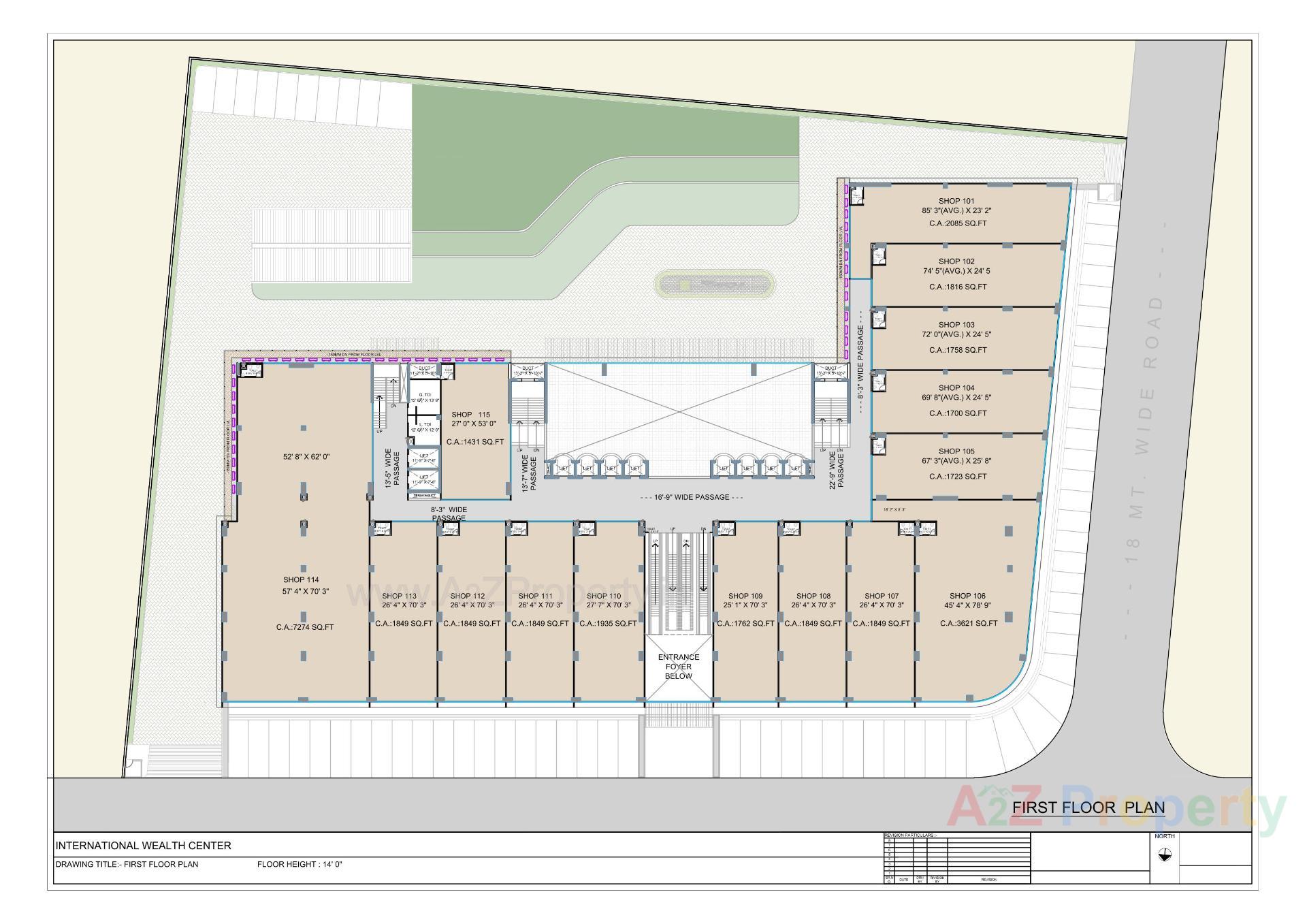 Layout of real estate project International Wealth Center located at Vesu, Surat, Gujarat