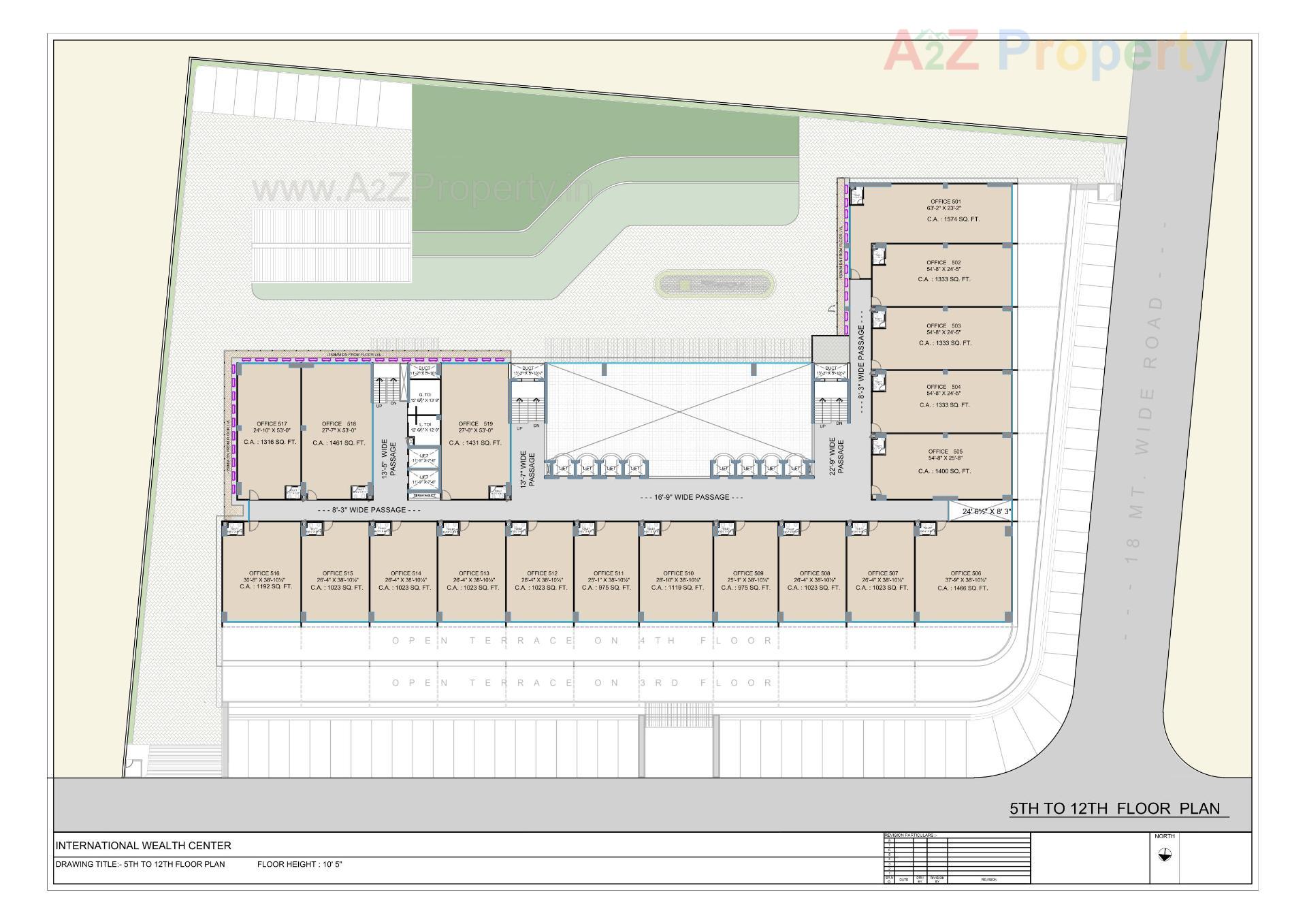 Layout of real estate project International Wealth Center located at Vesu, Surat, Gujarat
