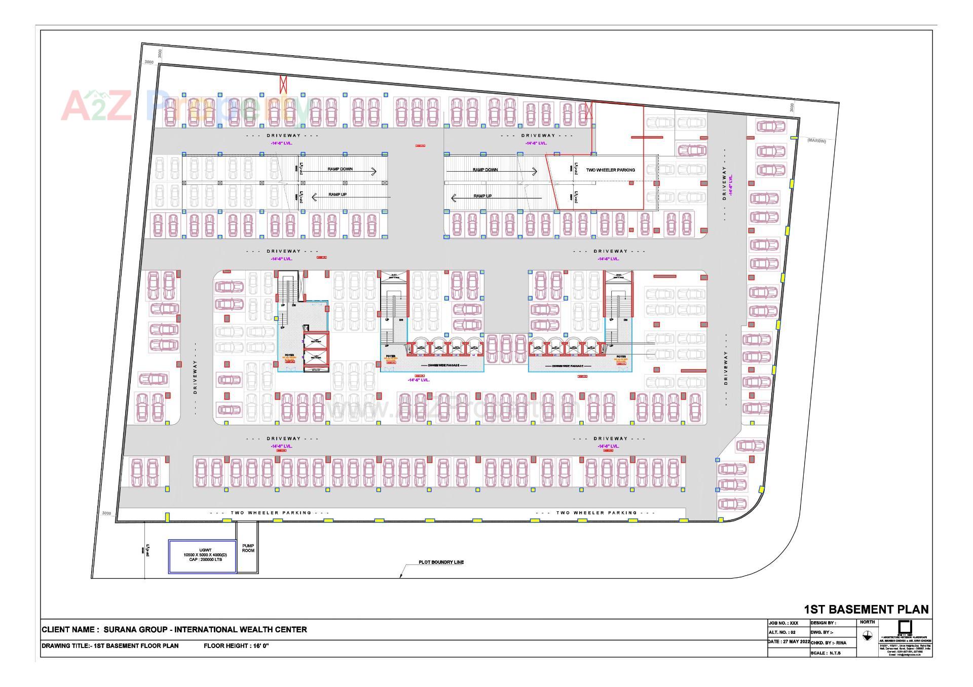 Layout of real estate project International Wealth Center located at Vesu, Surat, Gujarat