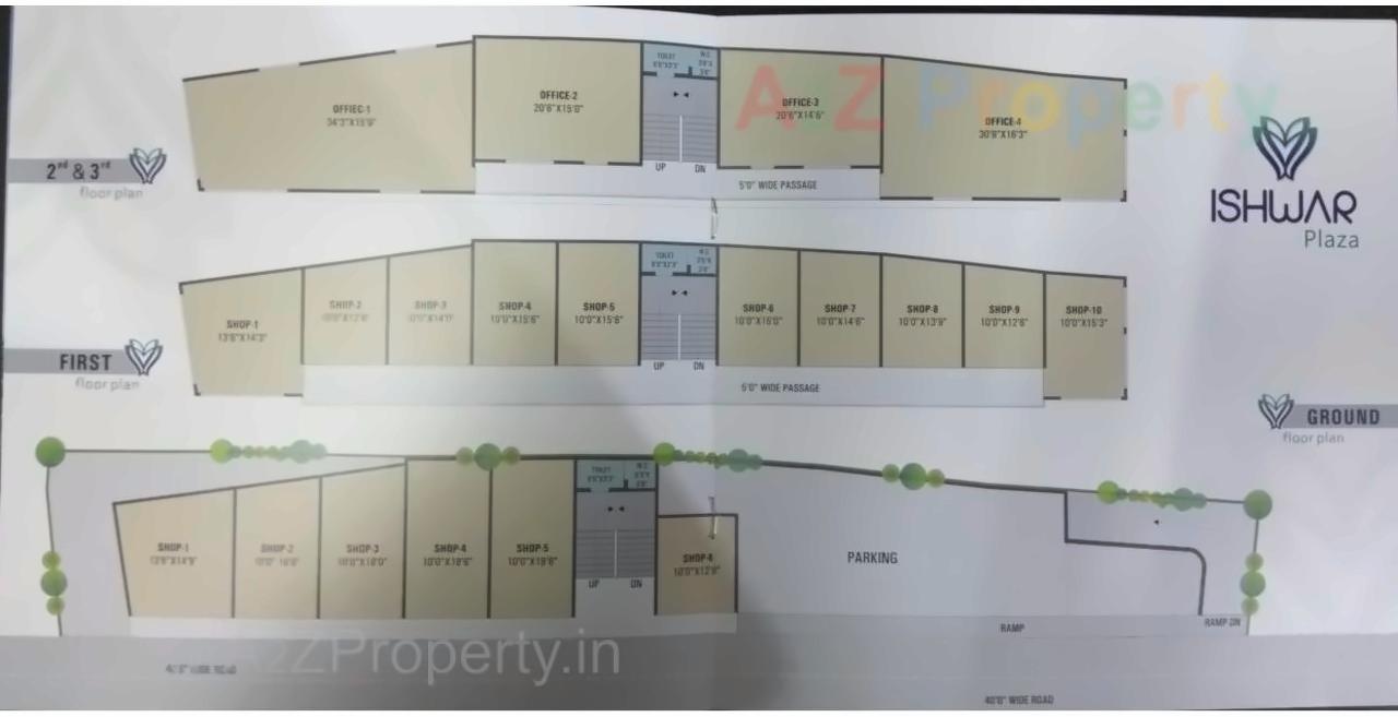 Layout of real estate project Ishwar Plaza located at Rampura, Surat, Gujarat