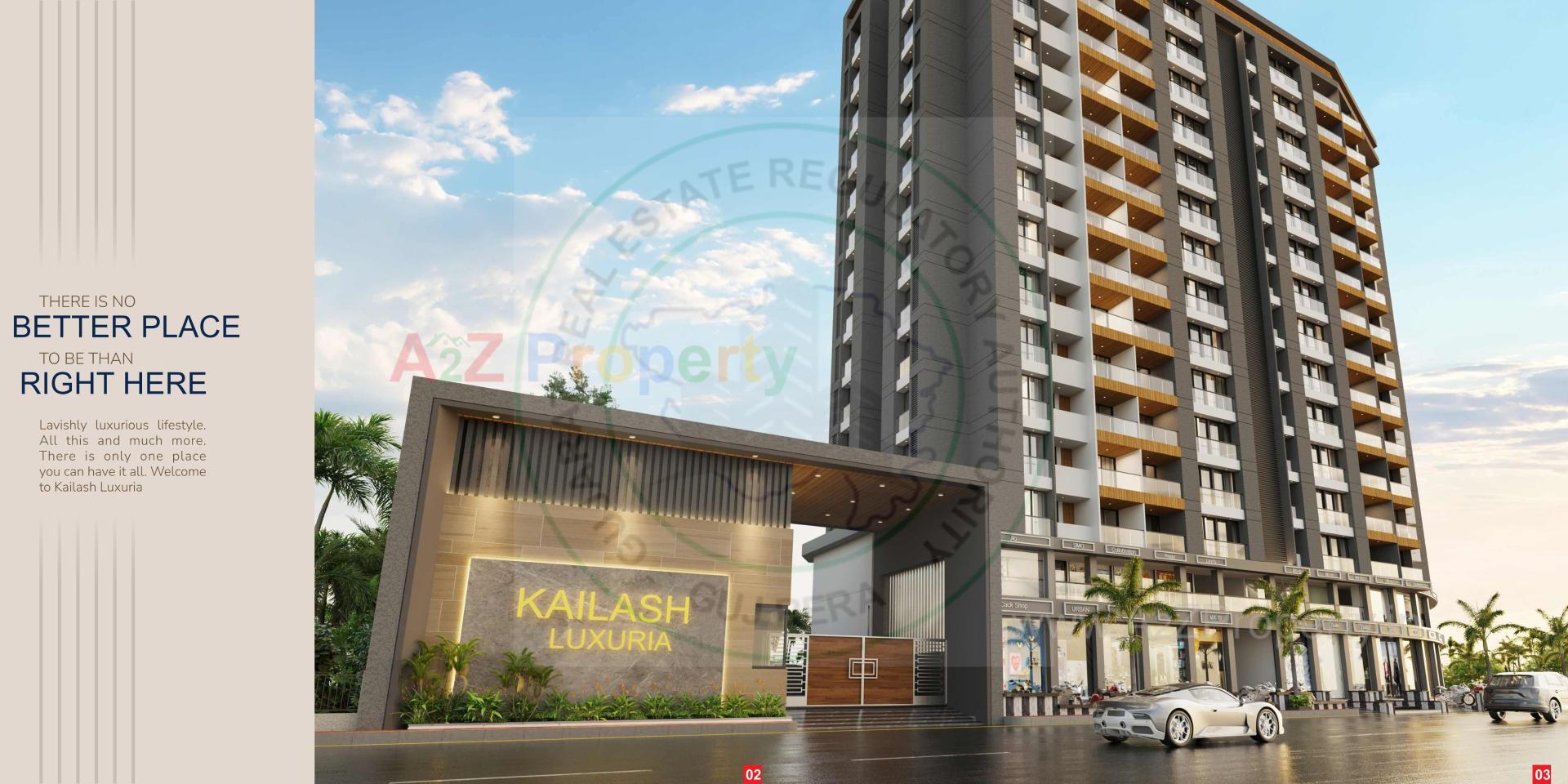3D Elevation of real estate project Kailash Luxuria located at Dindoli, Surat, Gujarat
