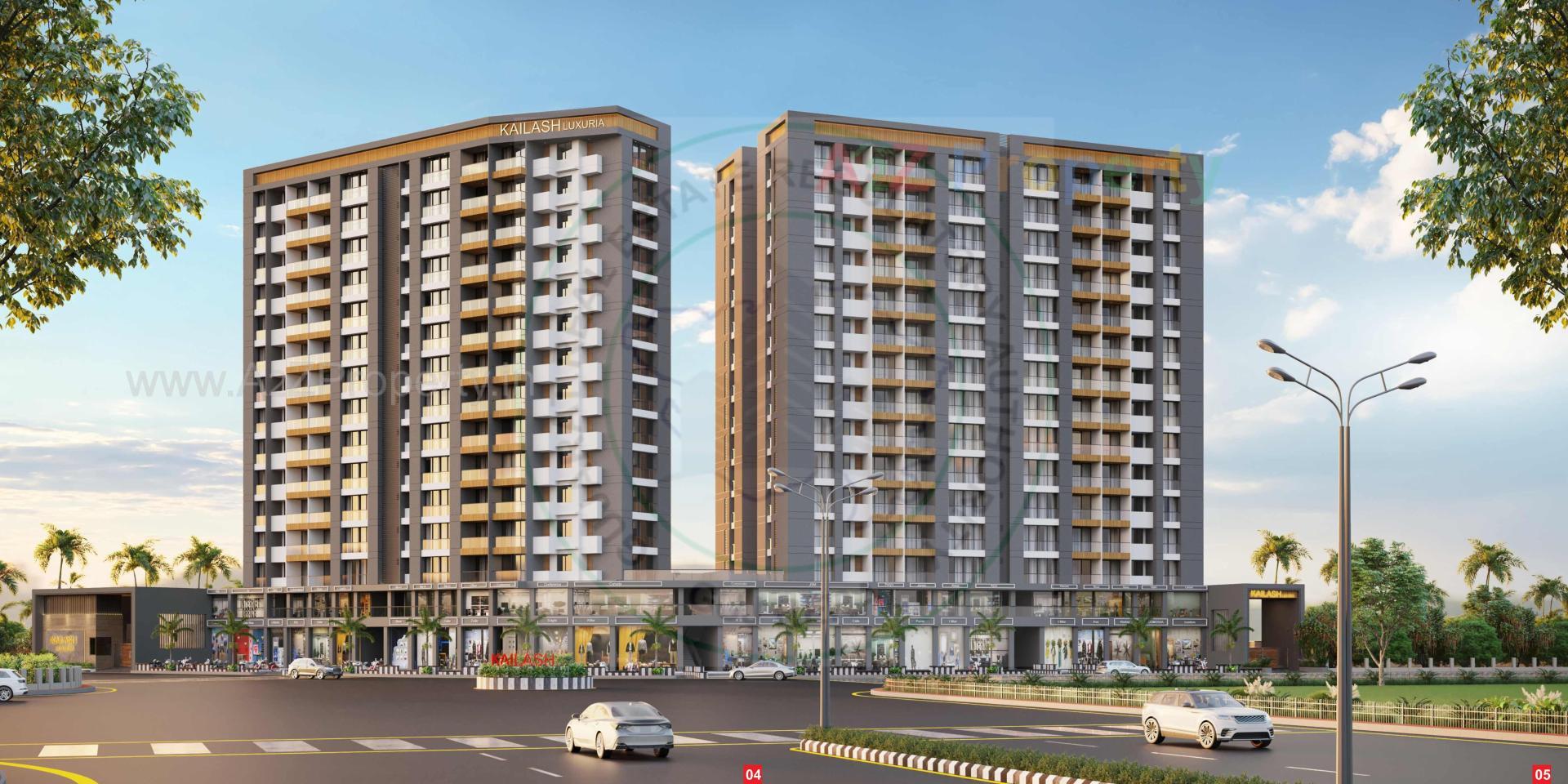 3D Elevation of real estate project Kailash Luxuria located at Dindoli, Surat, Gujarat