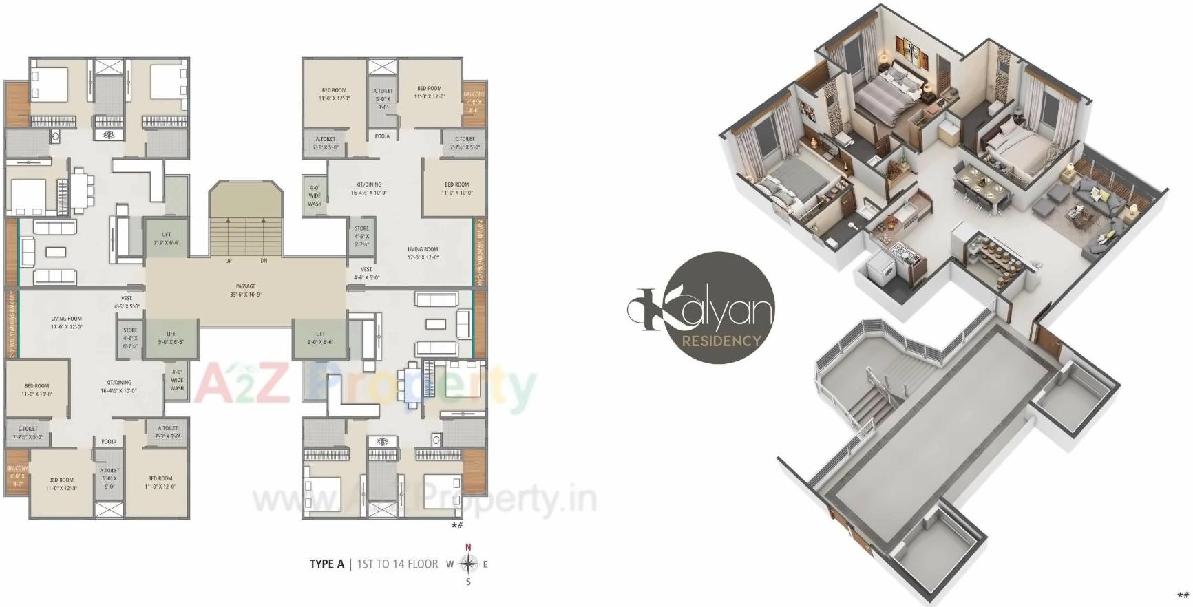 Layout of real estate project Kalyan Residency located at Palanpor, Surat, Gujarat