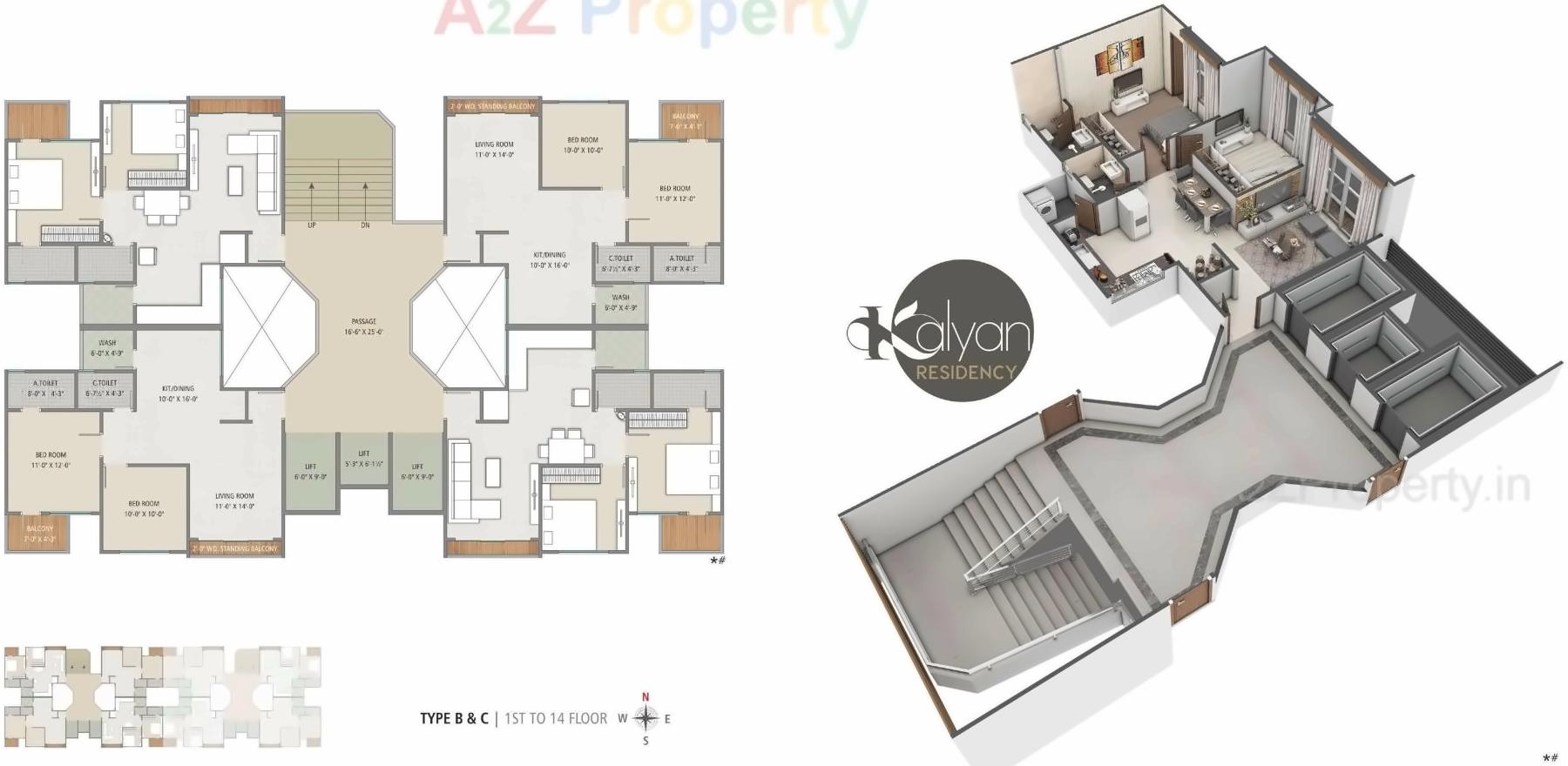 Layout of real estate project Kalyan Residency located at Palanpor, Surat, Gujarat