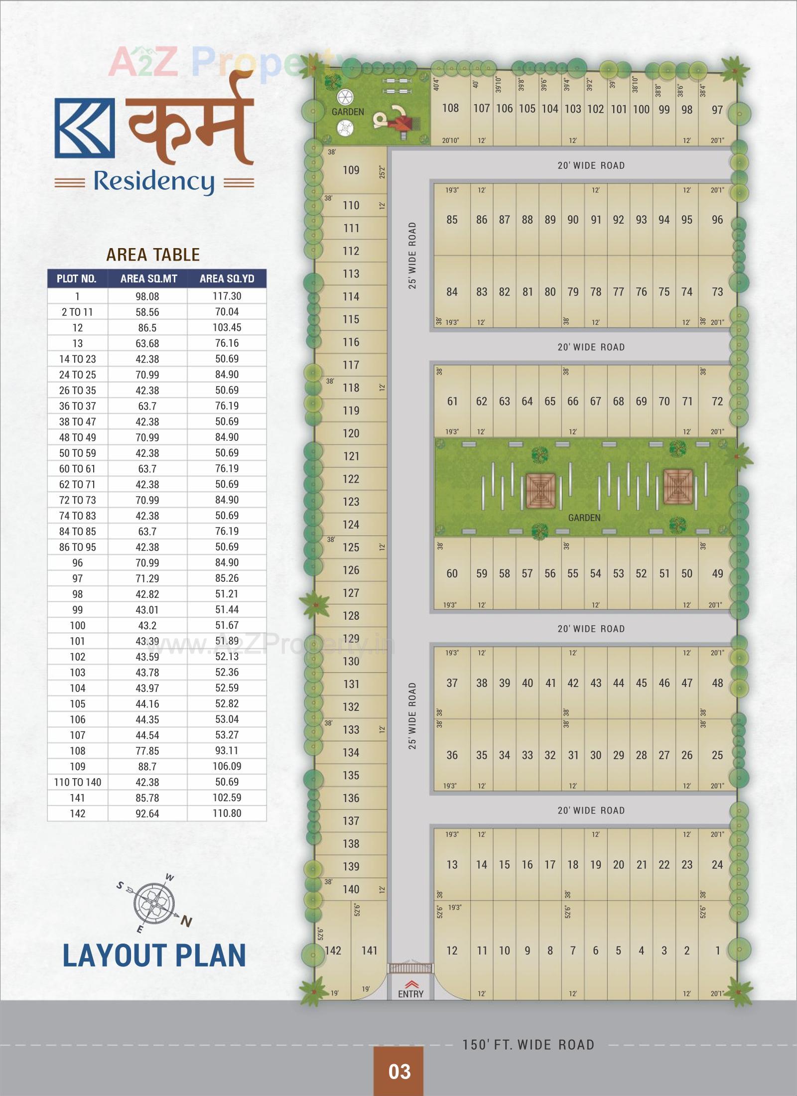 Layout of real estate project Karma Residency located at Dindoli, Surat, Gujarat