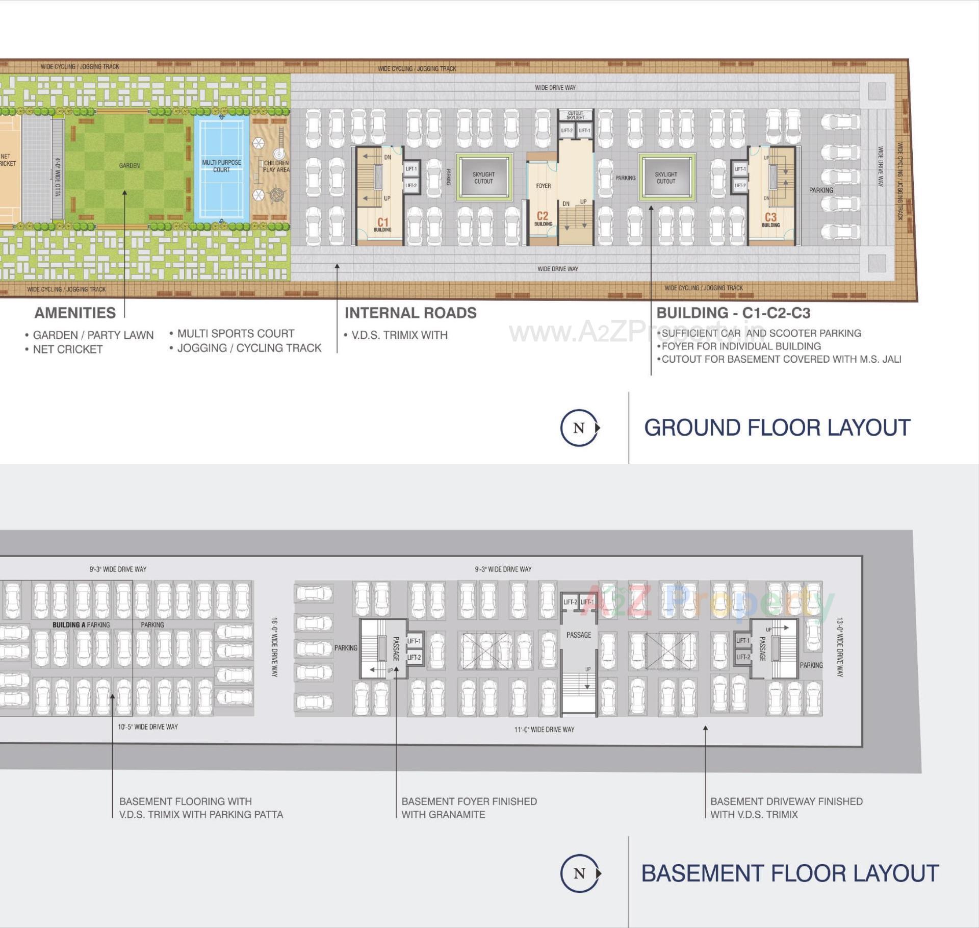 Layout of real estate project Kingswood located at Jahangirabad, Surat, Gujarat