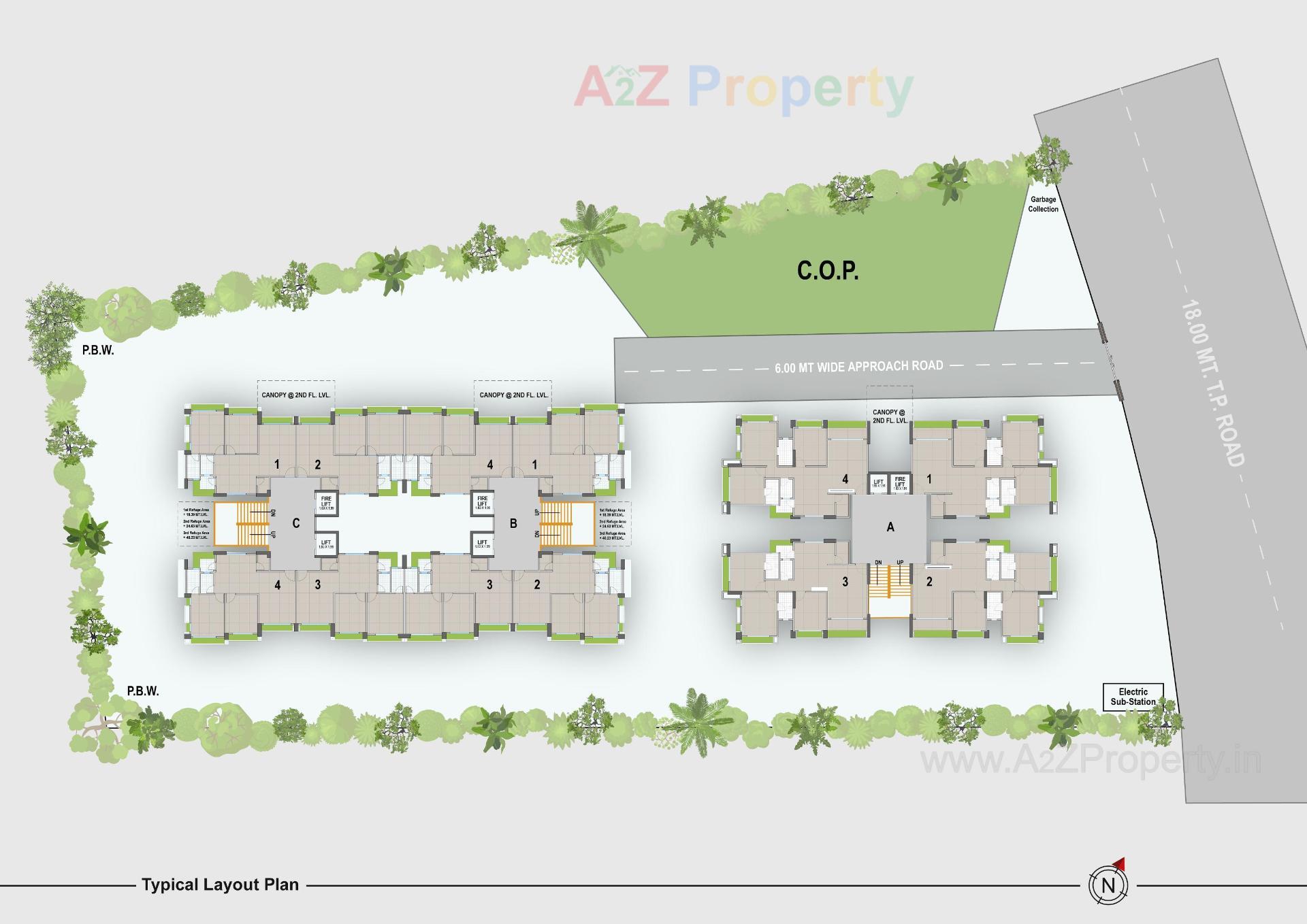 Layout of real estate project Kiran Classic Towers located at Ved, Surat, Gujarat