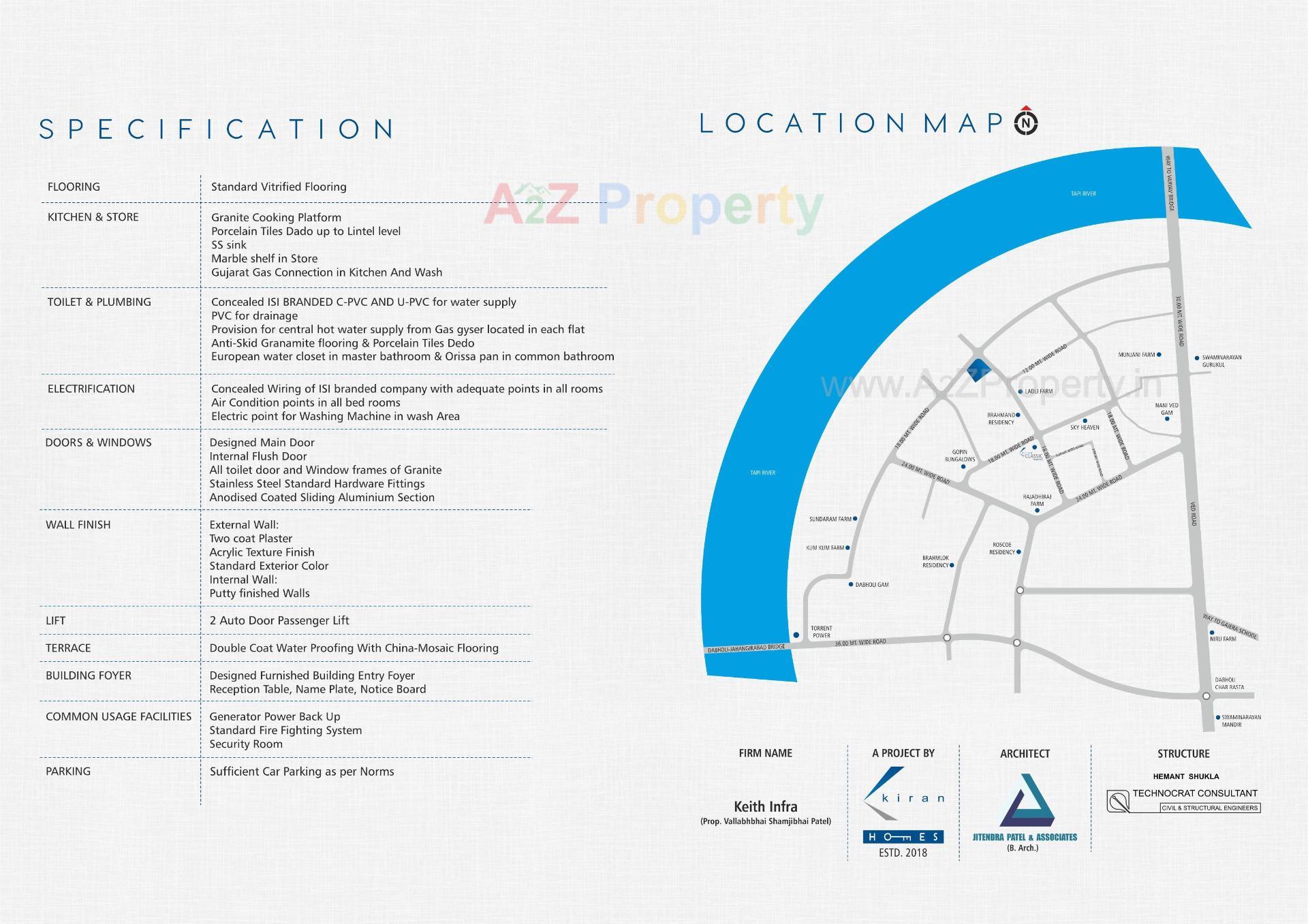  of real estate project Kiran Classic Towers located at Ved, Surat, Gujarat
