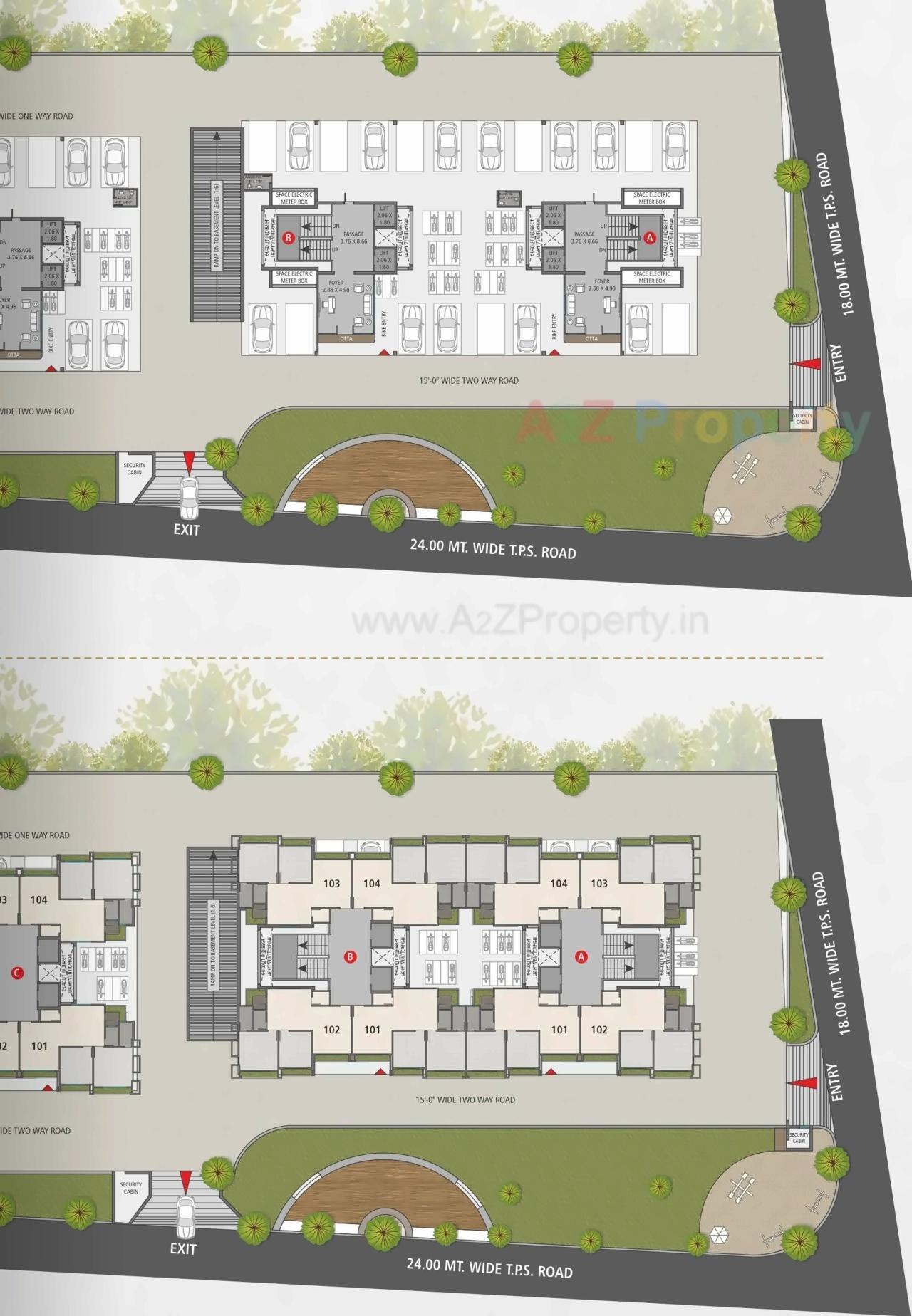 Layout of real estate project Kiran Fortune Tower located at Surat, Surat, Gujarat