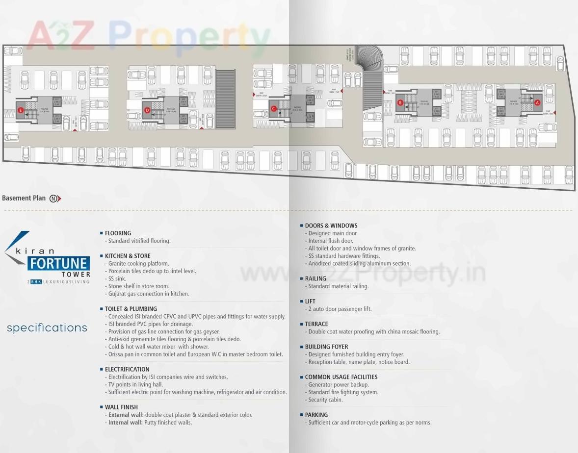 Layout of real estate project Kiran Fortune Tower located at Surat, Surat, Gujarat