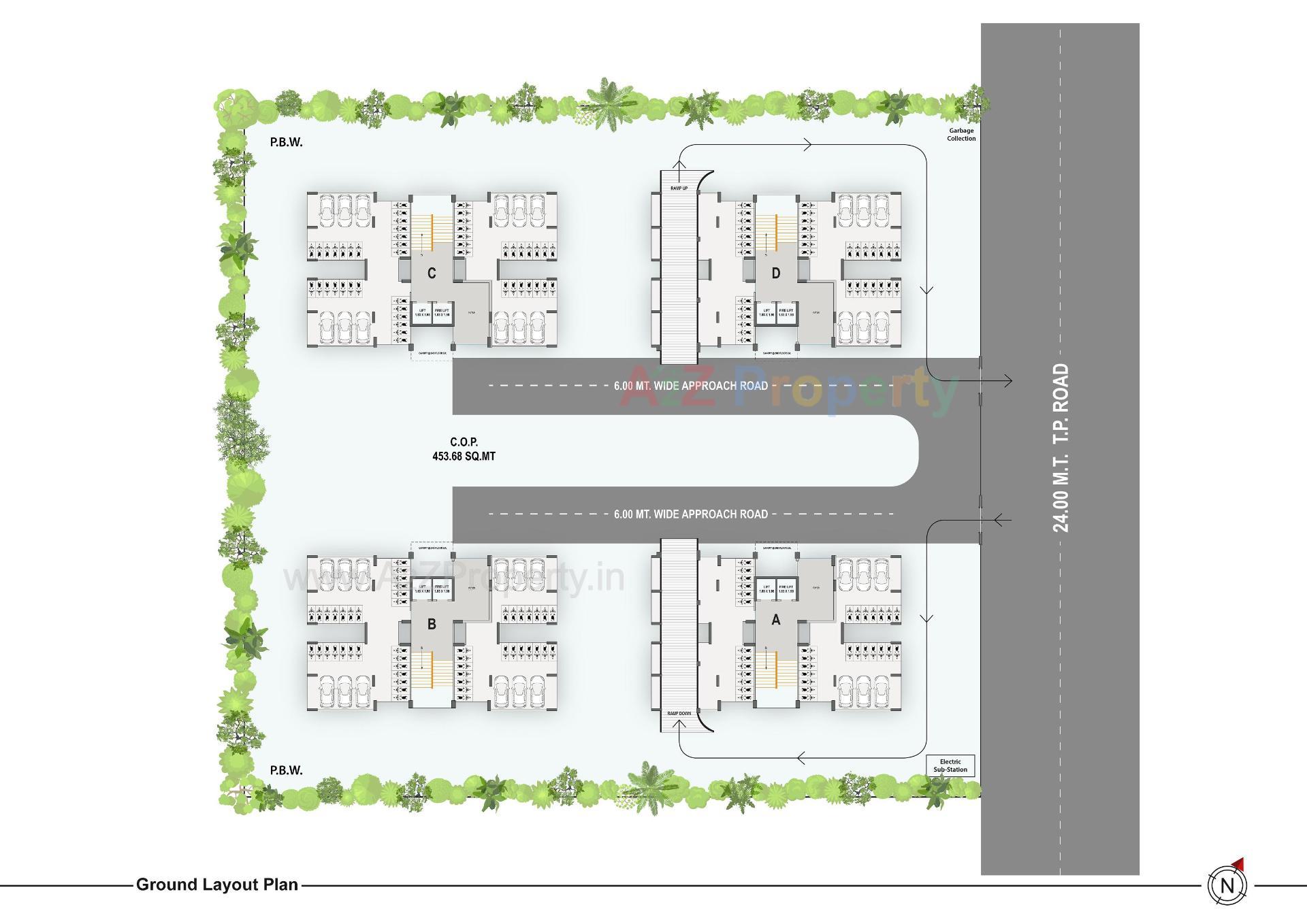 Layout of real estate project Kiran Pearl located at Kosad, Surat, Gujarat